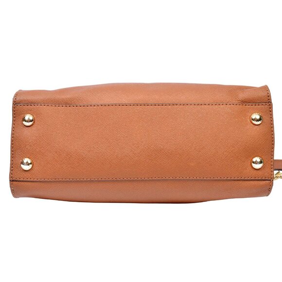 Michael Kors Brown Cross grain Leather Hamilton Satchel Handbag - Picture 15 of 16